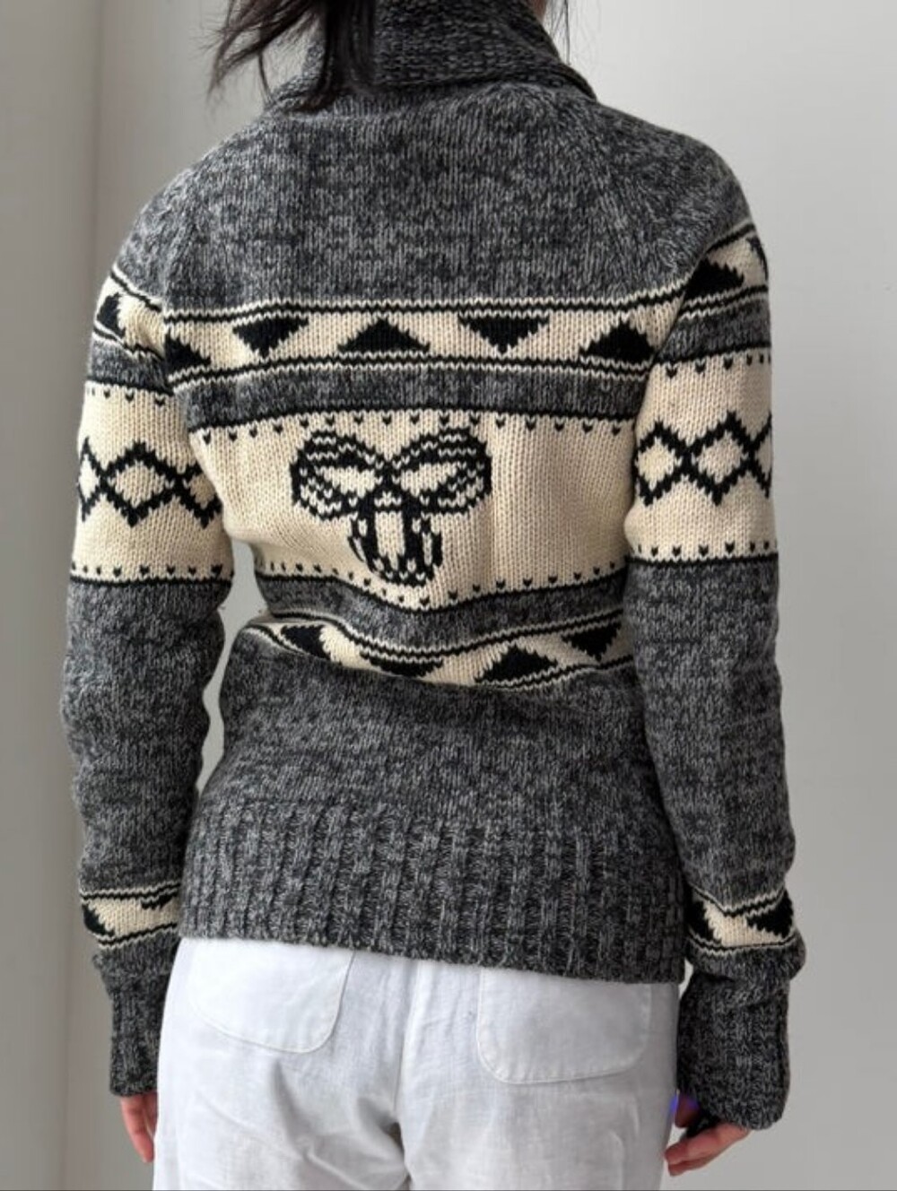 💥 Vintage TNA Lambswool Sea To Sky Cowichan Zip Up
